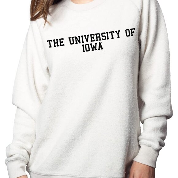 NWT Chicka-d Women's University of Iowa Standard Home Base Crew, White, Large - Picture 5 of 5